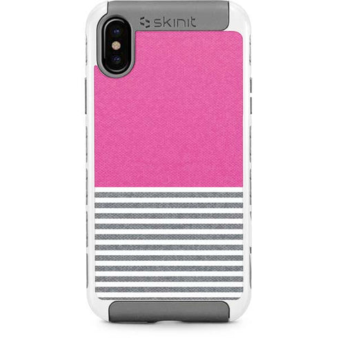 Pink and Grey Stripes iPhone Cases